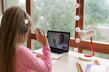 Girl Saying Hello To The Teacher