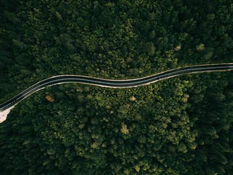 Twisty mountain road - drone