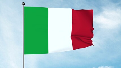 3D Illustration of The flag of Italy, often referred to in Italian as il Tricolore, is the national flag of Italian Republic.