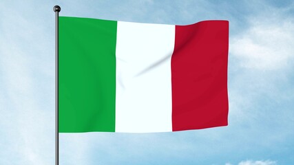Obraz premium 3D Illustration of The flag of Italy, often referred to in Italian as il Tricolore, is the national flag of Italian Republic.