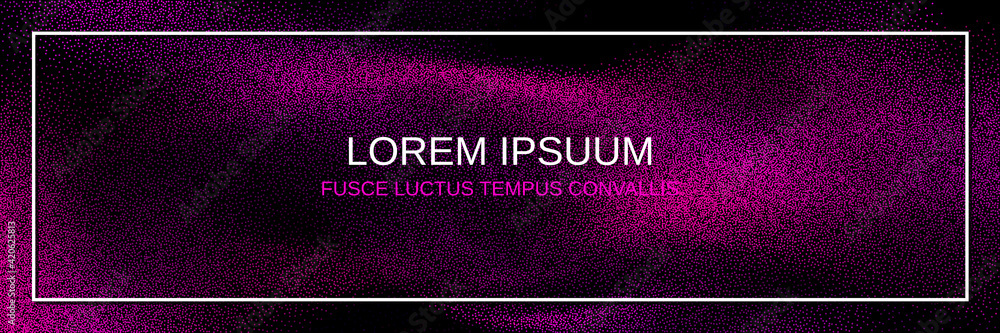 Poster abstract dotted vector banner template. futuristic style background with white frame