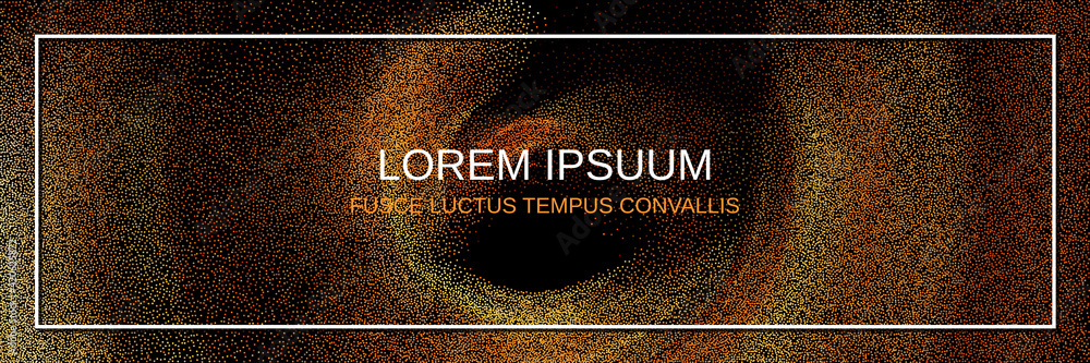 Poster abstract dotted vector banner template. futuristic style background with white frame