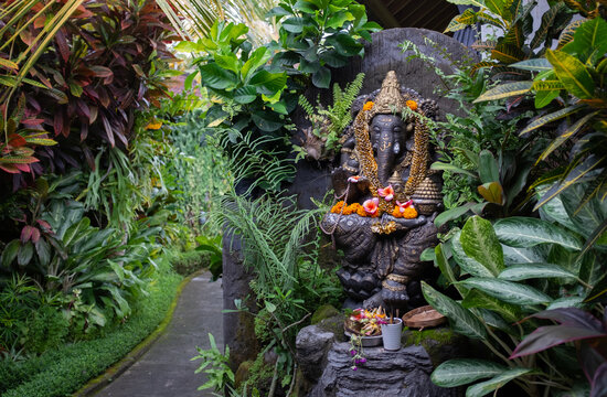 Altar of God Ganesh. Religious object.