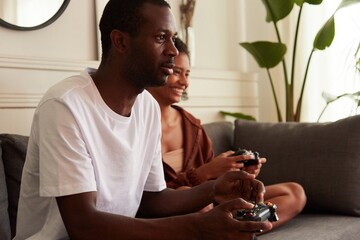 couple gaming at home