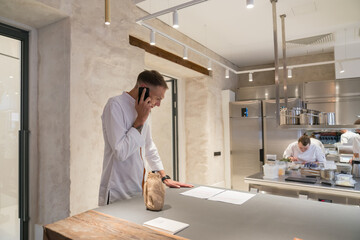 Chef Talking By Phone