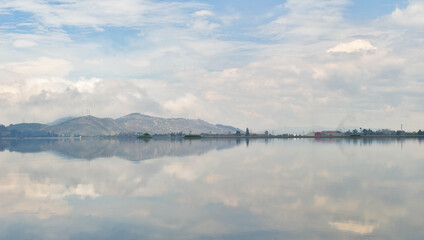 clouds over lake