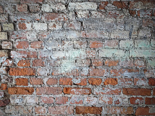 Old red brick wall, abstract textured background