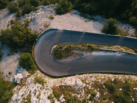 A serpentine on the road
