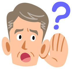 耳が聞こえづらい高齢男性の表情
