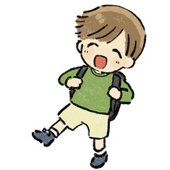 ランドセルを背負った男の子のイラスト