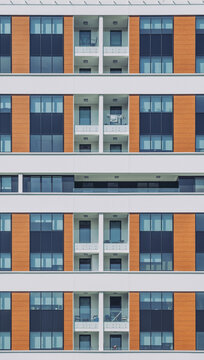 Building facade / modern condo apartments / balcony and facade