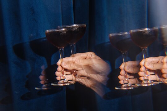 Multi exposure hand with glass