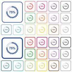 Obraz premium 75 percent loaded outlined flat color icons