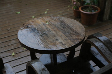 Antique teak living table