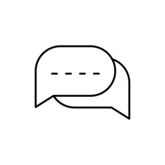 Fototapeta premium communication, chatting icon in flat black line style, isolated on white background 