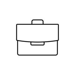 Business Briefcase, suitcase icon in flat black line style, isolated on white background 