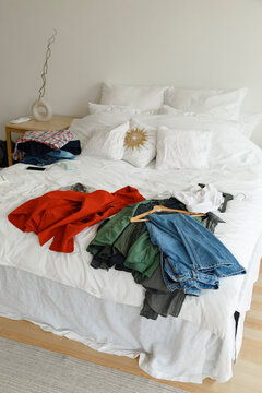 Heap of clothes on bead
