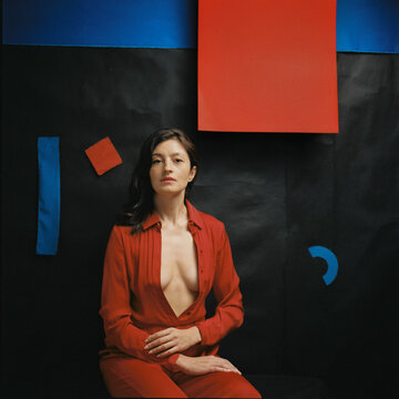 Portrait of a girl in a Suprematist style