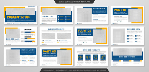 Fototapeta na wymiar clean presentation template design with minimalist and modern style use for business profile and infographic