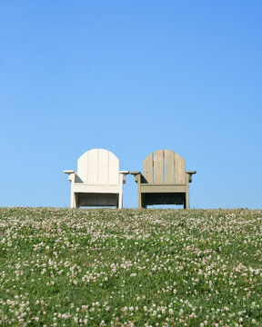 Two Summer Chairs Outside