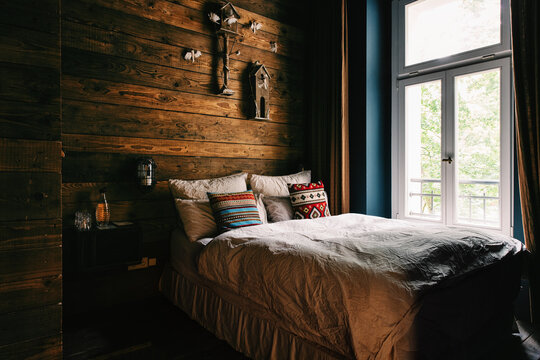 Moody Wooden Bedroom