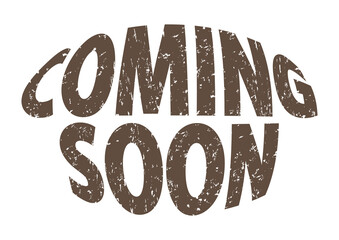 COMING SOON：ゴム印風かすれた文字の英語アイコン