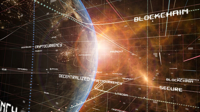 Global blockchain and crypto background
