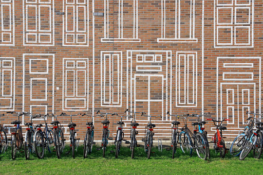 parked bicycles