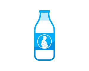 Milk bottle with pregnant women inside