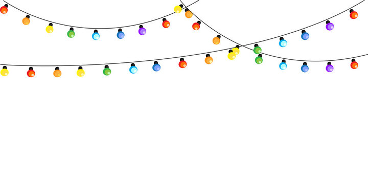 Garland Lamp. Festive Banner Design. Holiday Greeting. Stock Image. EPS 10.