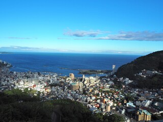 the landscape of atami city in japan