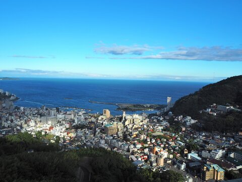 the landscape of atami city in japan