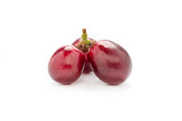 Fresh red grape isolated on white background.