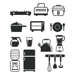illustration of kitchen appliances, vector art.