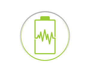 Combination battery with heartbeat logo