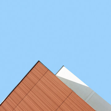 Abstract minimalist architecture detail against blue sky