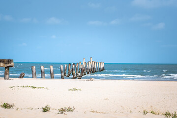 The monoliths in a beach at Phetchaburi province, Thailand.