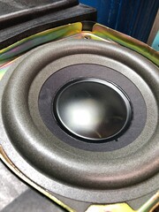 Part of old car audio speaker, selective focus