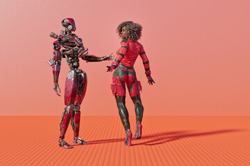Futuristic human and robot interaction