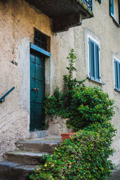 Mediterranean house with green door