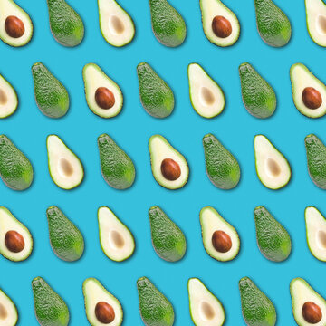 Food pattern with arrangement of avocados