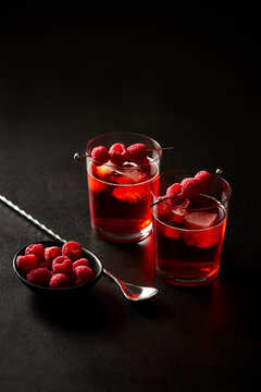 Knickerbocker Cocktail with Raspberries