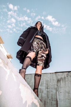 fashion in an old concrete pool