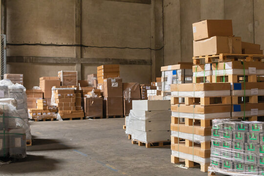 A small warehouse packed with a carload ready for distribution