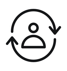 Refresh User Line Vector Icon