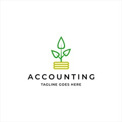 accounting money growth logo icon vector template