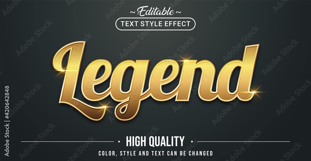 Poster editable text style effect - legend theme style.