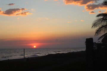 sunset on the sea