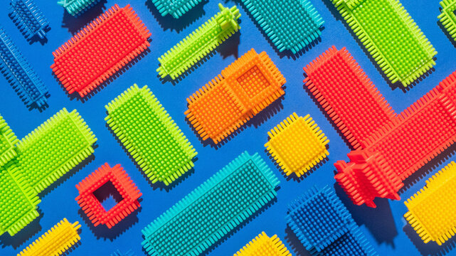 Colorful Abstract Blocks /architectural model of buildings / fragments