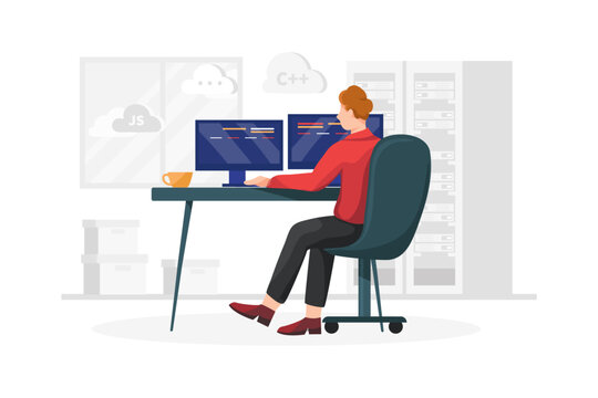 Full stack developer Vector Illustration concept